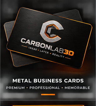 Carbon Lab 3D custom engraved metal business cards